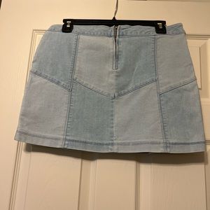 Alter’d State light wash denim patchwork skirt